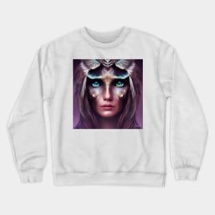 Beautiful Owl Woman Crewneck Sweatshirt